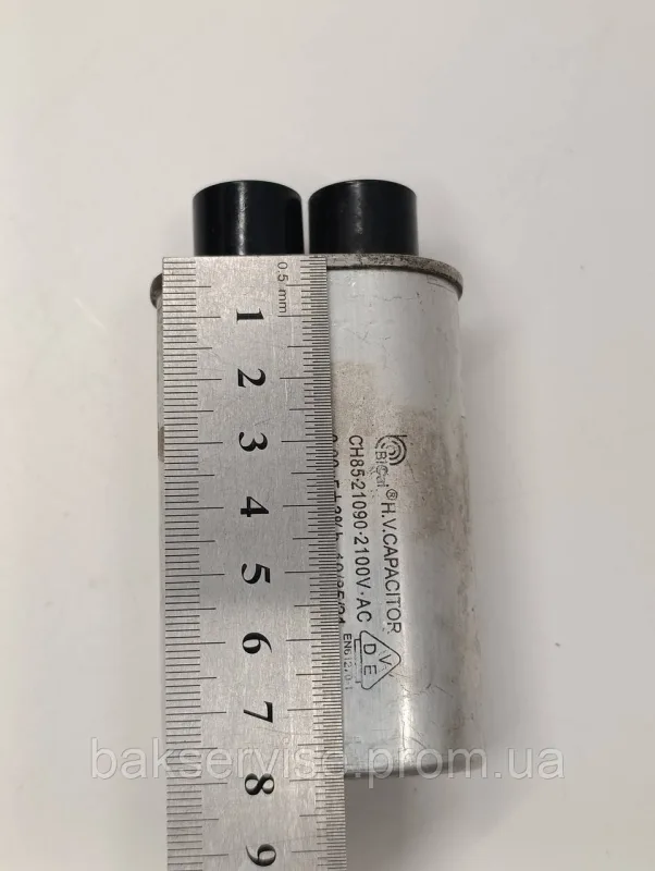 Конденсатор високовольтний мікрохвильової CH85-21090 0.90 mf 2100 V Б/У (3 фішки, 4 мм), изображение 3