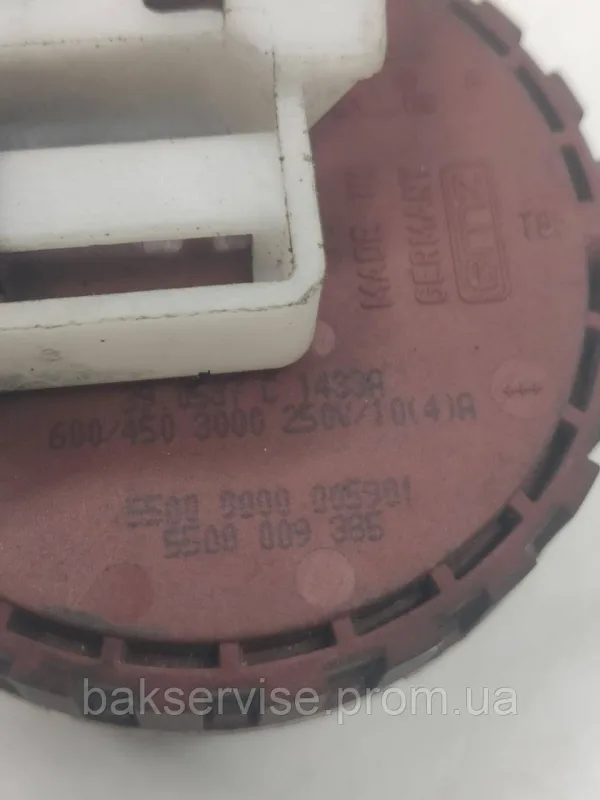 Прессостат (датчик рівня води) для пральної машини Bosch, Siemens 5500009385 Б/У, зображення 2