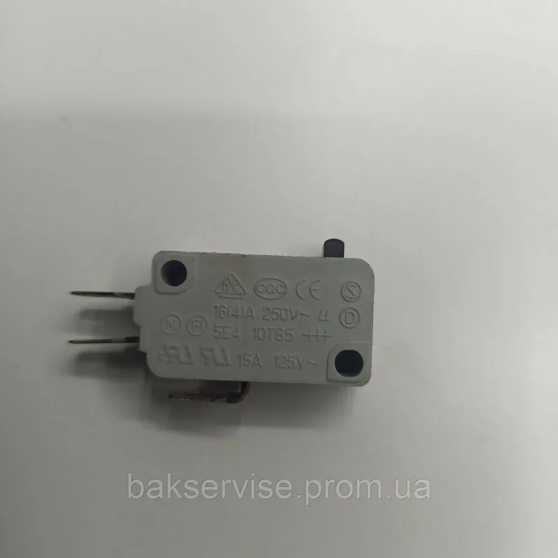 Мікровимикач для НВЧ-печі код:10T85 16А 125/250VAC 12A 12VDC Б/У, изображение 1