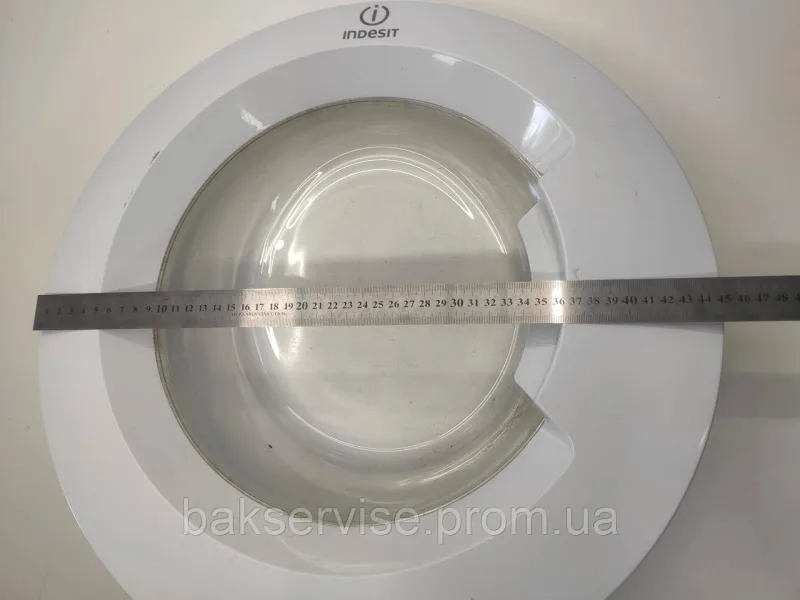 Дверки(люк) до пральної машини Indesit C00510616 без завіси Б/У, изображение 2