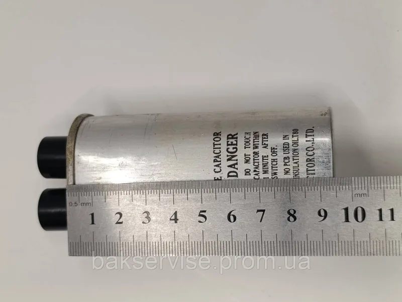 Конденсатор високовольтний мікрохвильової 8K0988 0.91 mf 2100 V Б/У (2 фішки, 6 мм), изображение 3