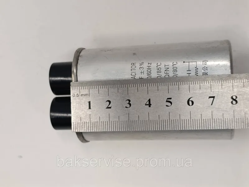 Конденсатор високовольтний мікрохвильової CH85 0.90 mf 2100 V Б/У (3 фішки, 6 мм), изображение 5