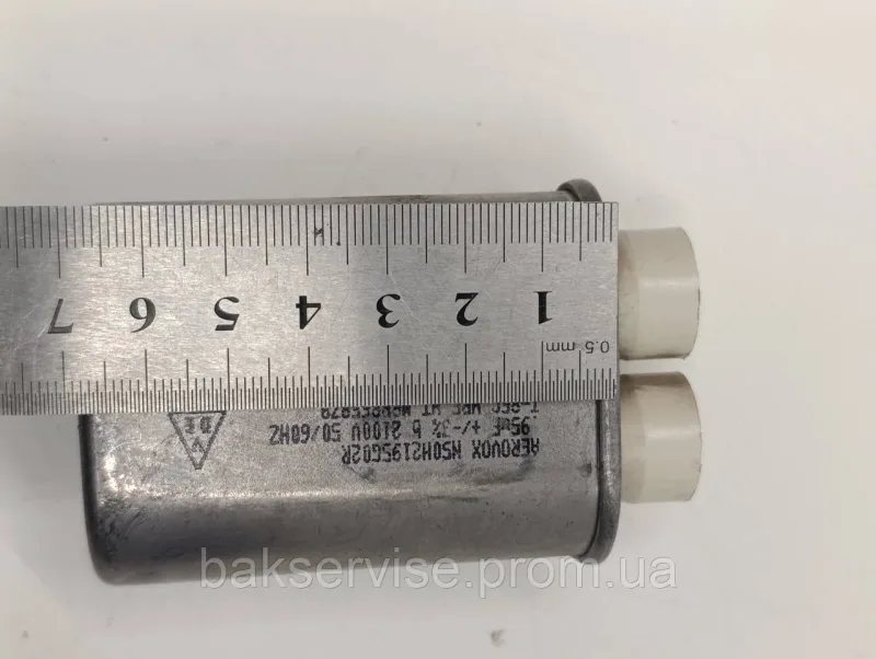 Конденсатор високовольтний мікрохвильової N50H2195G02R 0.95 mf 2100v Б/У( 3 фішки, 6 мм), изображение 5