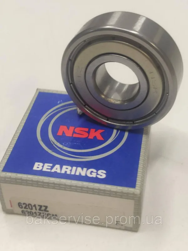 Підшипник пральної машини NSK 6201 ZZ, зображення 1