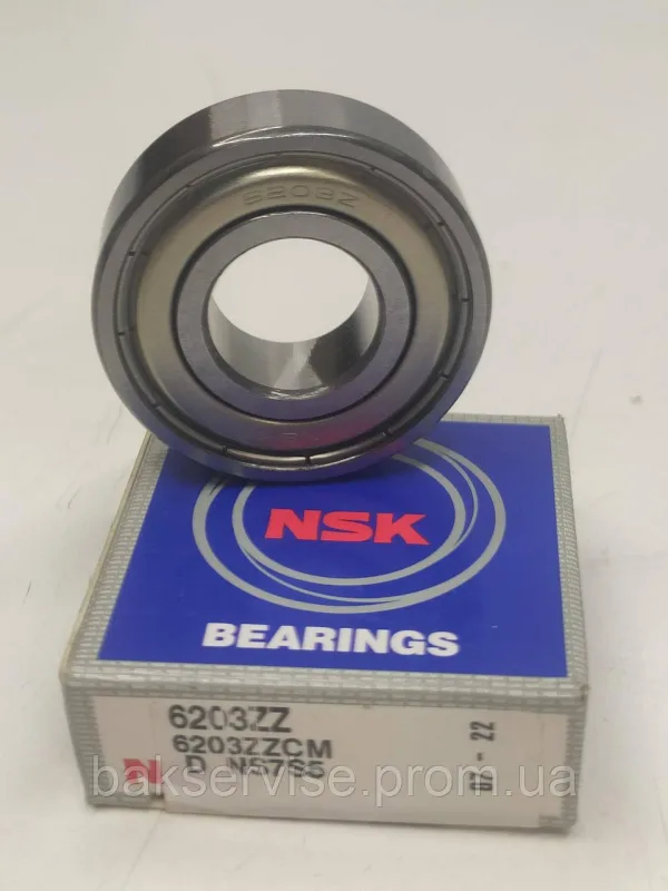 Підшипник пральної машини NSK 6203 ZZ, зображення 1