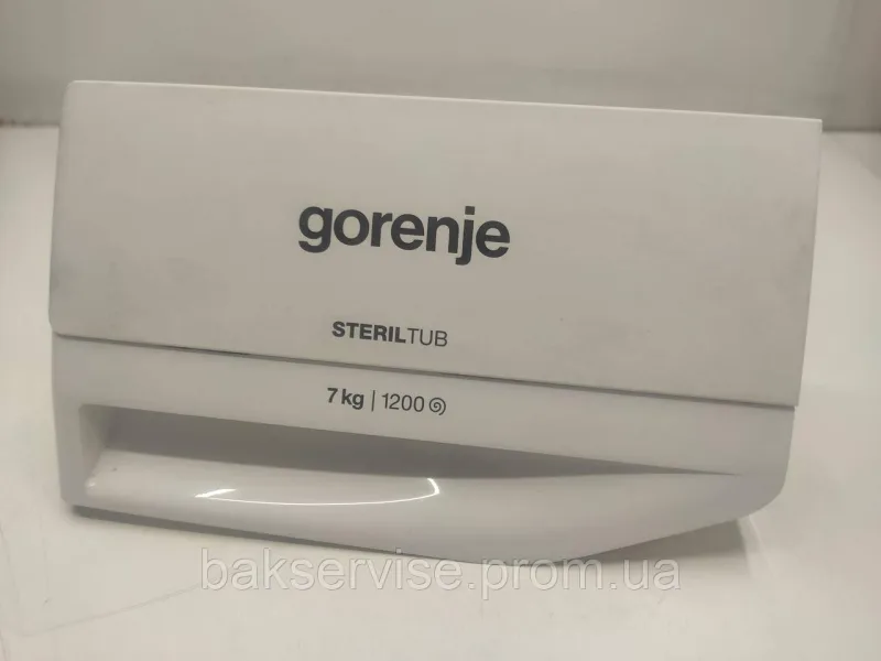 Панель (передня) порошкоприймача для пральної машини Gorenje STERILTUB 7kg Б/У, изображение 1