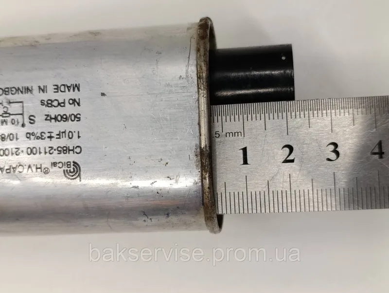 Конденсатор високовольтний мікрохвильової CH85-21100 1 mf 2100 V Б/У (3 фішки, 6 мм), изображение 5