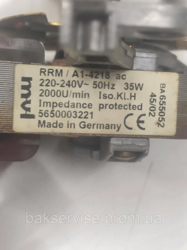 Двигун(вентилятор) обдуву духовки Bosch RRM/A1-4218 ac Б/У, изображение 3