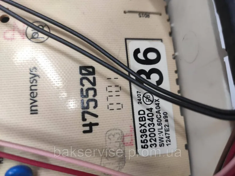 Плата управління до пральної машини RAINFORD 5536XBD Б/У, зображення 3