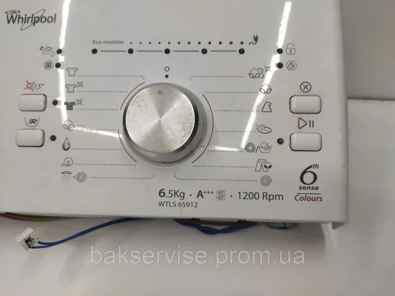 Плата управління до пральної машини Whirlpool WTLS 65912 (БЕЗ ПРОВОДКИ) Б/У, зображення 2