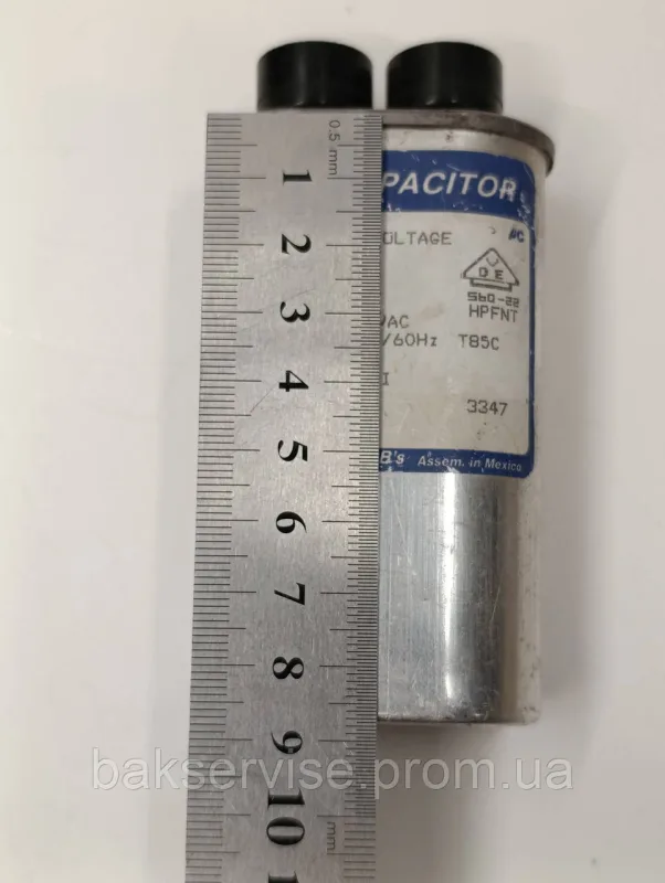 Конденсатор високовольтний мікрохвильової 23L6544R 92 uf 2100 V Б/У (2 фішки, 6 мм), изображение 4