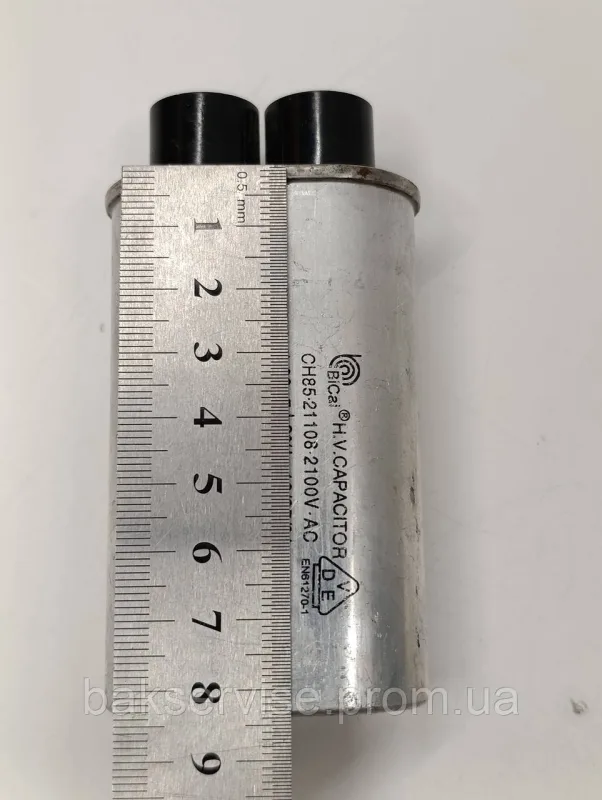 Конденсатор високовольтний мікрохвильової CH85-21108 1,08 mf 2100 V Б/У (2 фішки, 4 мм), изображение 6