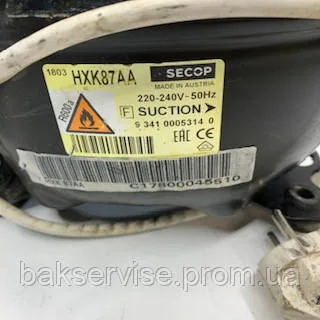 Компресор Secop HXK87AA R600a 167W з конденсатором Epcos, изображение 6