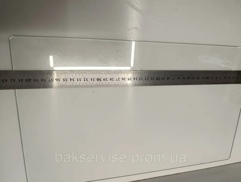 Полиця(скляна) над нижнім ящиком морозильної камери Indesit 481010667585 Б/У 420*250mm, изображение 5