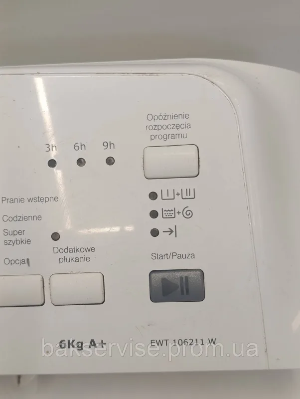 Плата управління(індикації) до пральної машини Electrolux EWT 106211 W Б/У БЕЗ ПРОВОДКИ, изображение 2