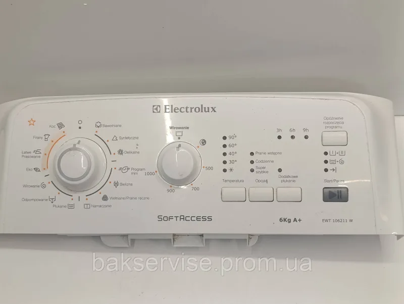 Плата управління(індикації) до пральної машини Electrolux EWT 106211 W Б/У БЕЗ ПРОВОДКИ, изображение 3