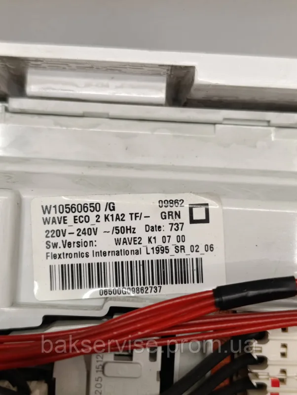 Плата управління(індикації) до пральної машини Whirlpool AWOC 70100 Б/У без проводки, изображение 3